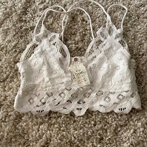 White lace free people bralette